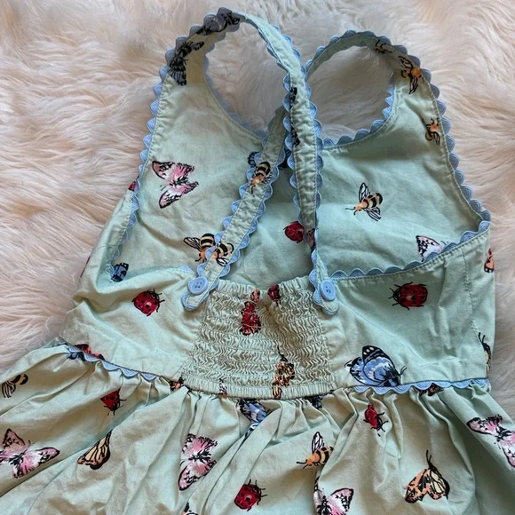 Hanna Andersson Mint Dress with Butterfly and Ladybug Pattern - Picture 3 of 4